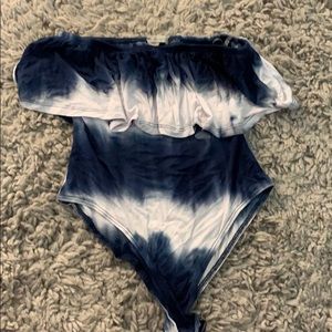 Tube top bodysuit tie dye